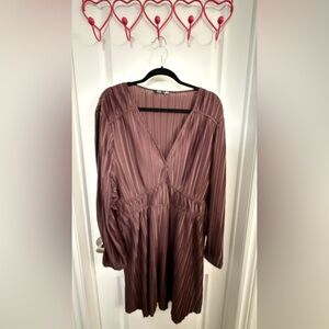 Dex Pleated V-Neck Dress